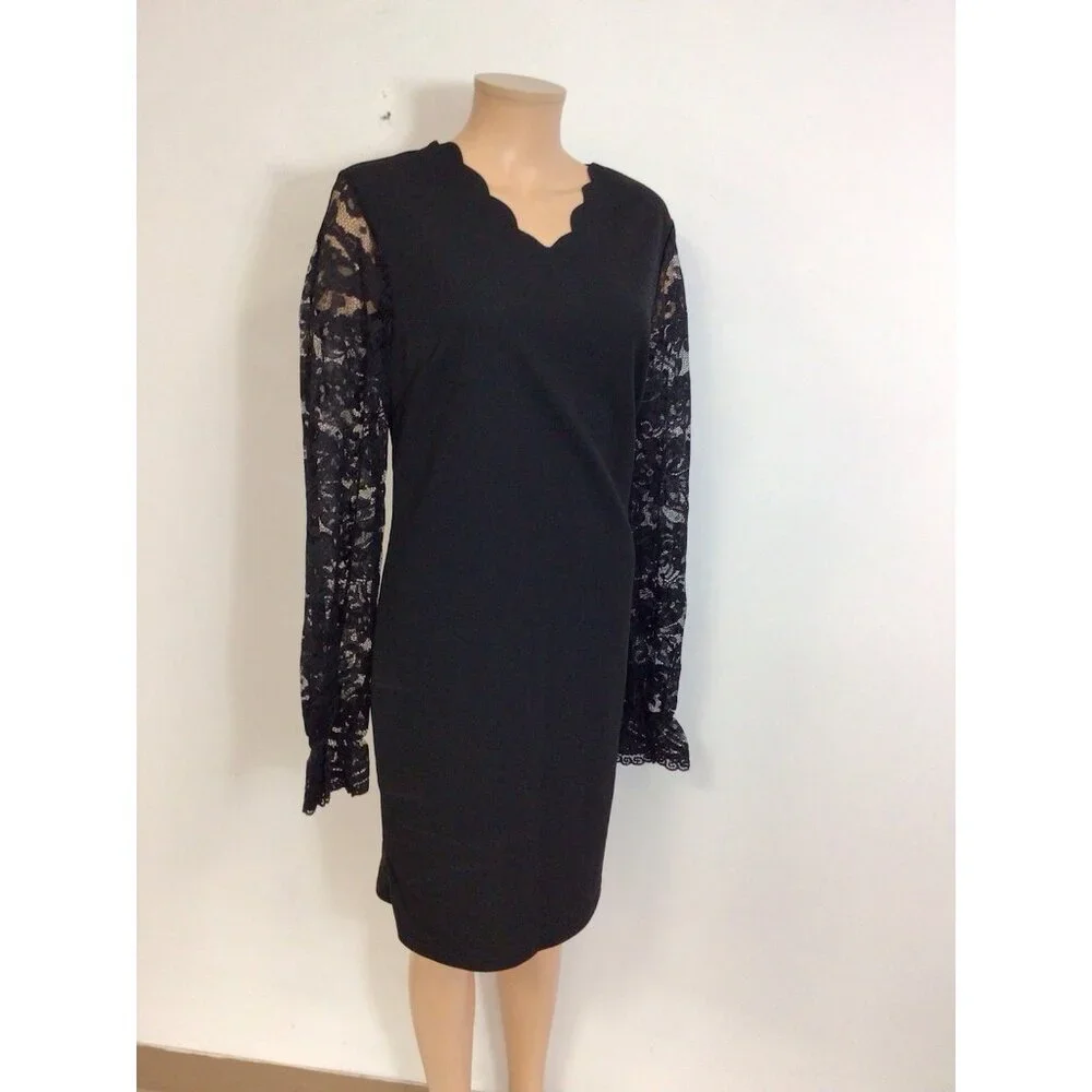 Emery Rose Black Lace Dress Womens XL NEW - Picture 9 of 11